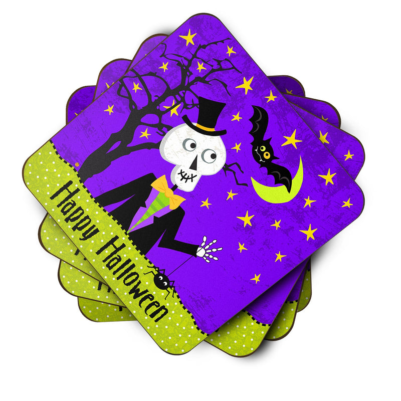 Happy Halloween Skeleton Foam Coaster Set of 4 VHA3014FC