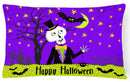 Happy Halloween Skeleton Decorative Throw Pillow 12x16 Indoor Outdoor Accent Cushion, Fabric Cover with Insert for Sofa, Bed, Porch & Living Room