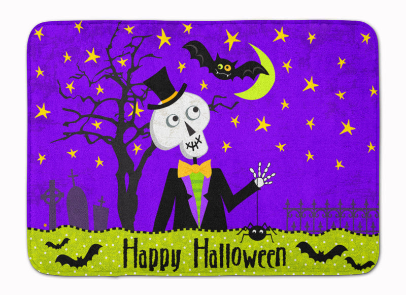 Happy Halloween Skeleton Machine Washable Memory Foam Mat VHA3014RUG