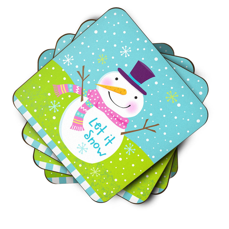 Christmas Snowman Let it Snow Foam Coaster Set of 4 VHA3017FC