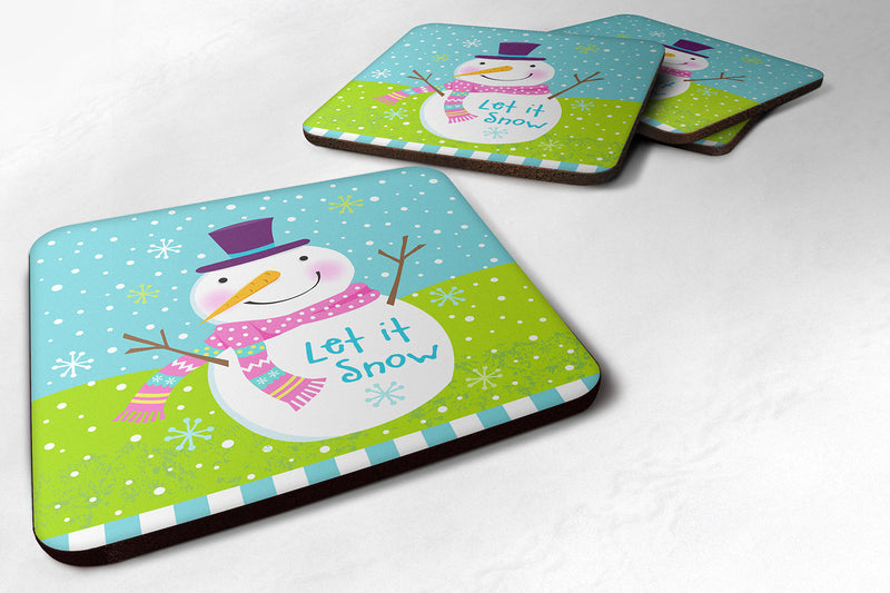 Christmas Snowman Let it Snow Foam Coaster Set of 4 VHA3017FC