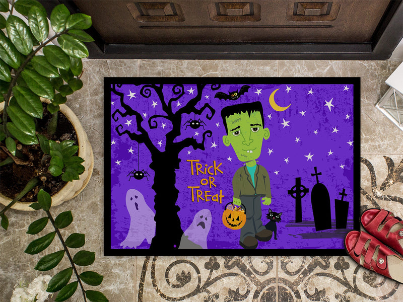 Halloween Frankie Frankenstein Indoor or Outdoor Mat 18x27 VHA3021MAT