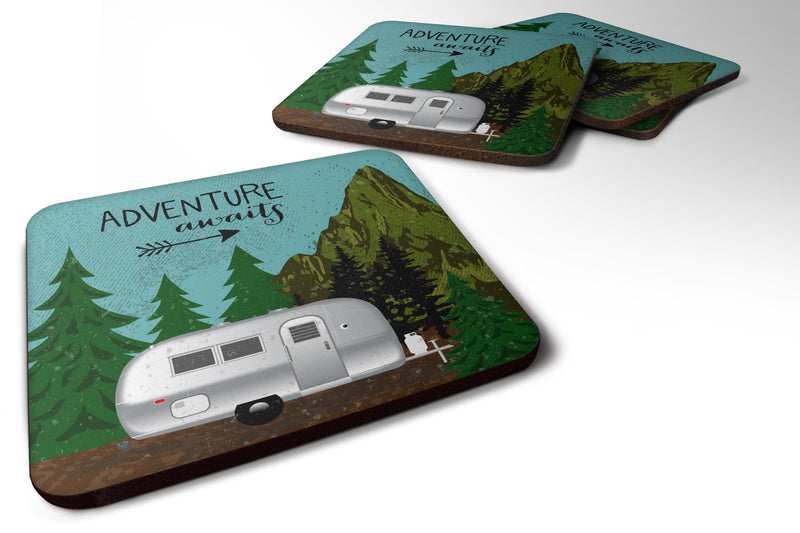 Airstream Camper Adventure Awaits Foam Coaster Set of 4 VHA3022FC