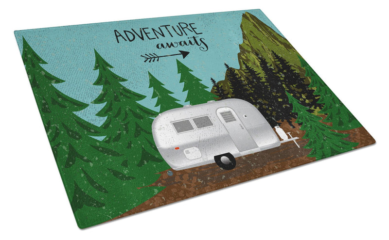 Airstream Camper Adventure Awaits Glass Cutting Board Large VHA3022LCB