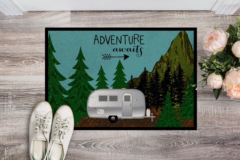 Airstream Camper Adventure Awaits Indoor or Outdoor Mat 18x27 VHA3022MAT