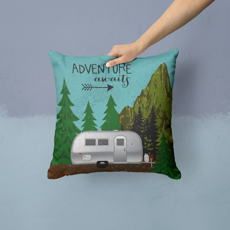 Airstream Camper Adventure Awaits Fabric Decorative Pillow VHA3022PW1414