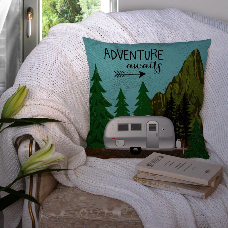 Airstream Camper Adventure Awaits Fabric Decorative Pillow VHA3022PW1414