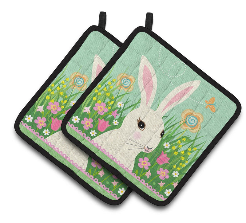 Easter Bunny Rabbit Pair of Pot Holders VHA3023PTHD