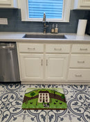 Folk Art Country House Memory Foam Kitchen Mat Machine Washable Anti-Fatigue Cushion Comfort Bath or Kitchen Rug