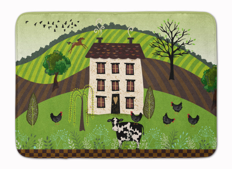 Folk Art Country House Machine Washable Memory Foam Mat VHA3024RUG