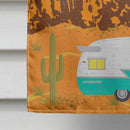 Retro Camper Camping Wander House Flag 28x40 Porch Sleeve Pole Decorative Outside Yard Banner Artwork Wall Hanging, Polyester