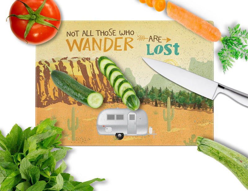 Airstream Camper Camping Wander Glass Cutting Board Large VHA3026LCB