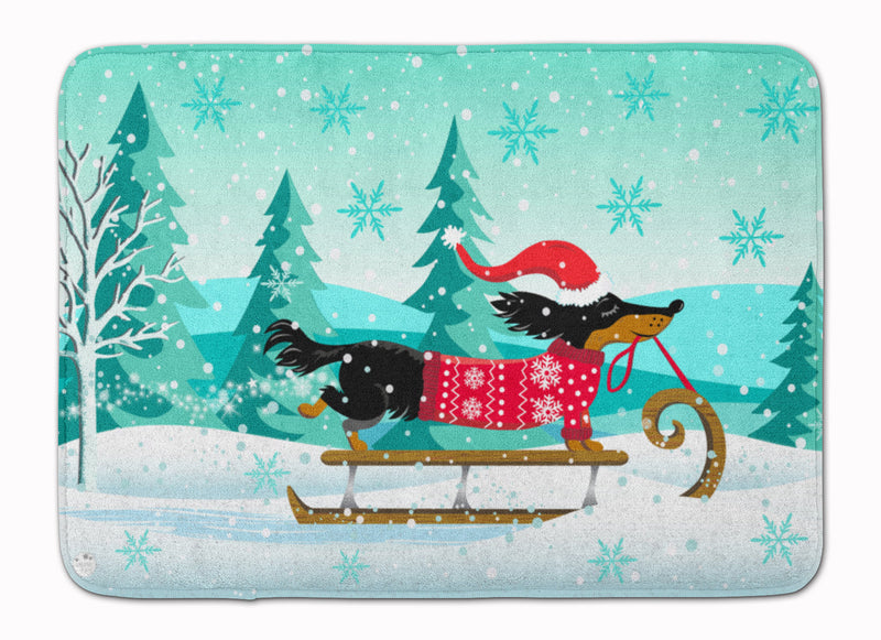 Merry Christmas Dachshund Machine Washable Memory Foam Mat VHA3030RUG