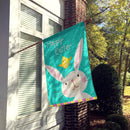 Happy Easter Rabbit House Flag 28x40 Porch Sleeve Pole Decorative Outside Yard Banner Artwork Wall Hanging, Polyester