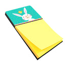 Happy Easter Rabbit Watercolor Sticky Note Holder Refillable Dispenser Desk Accessory 3x3 Pad Gift