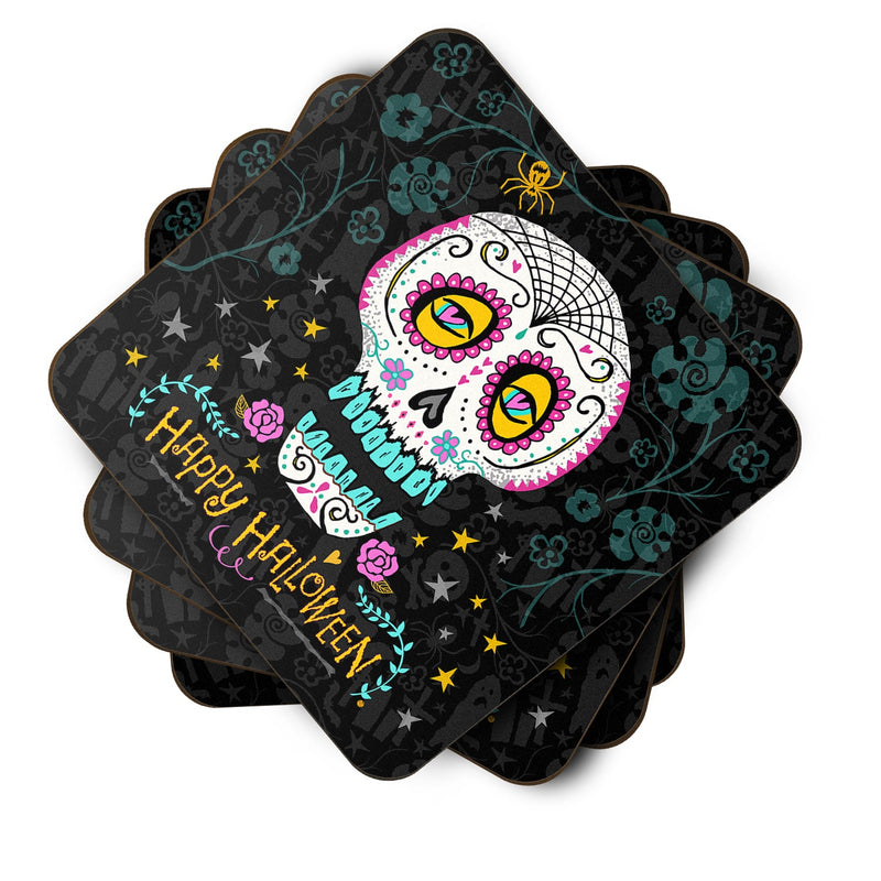 Happy Halloween Day of the Dead Foam Coaster Set of 4 VHA3035FC