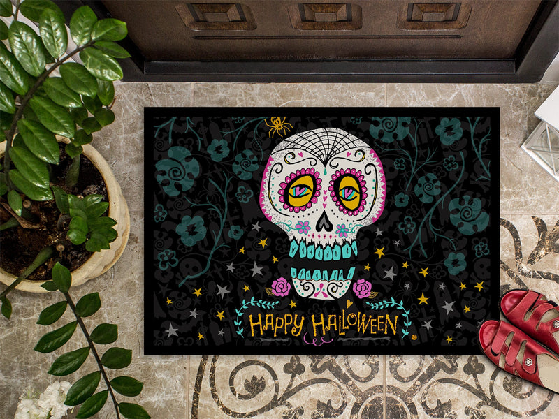 Happy Halloween Day of the Dead Indoor or Outdoor Mat 18x27 VHA3035MAT