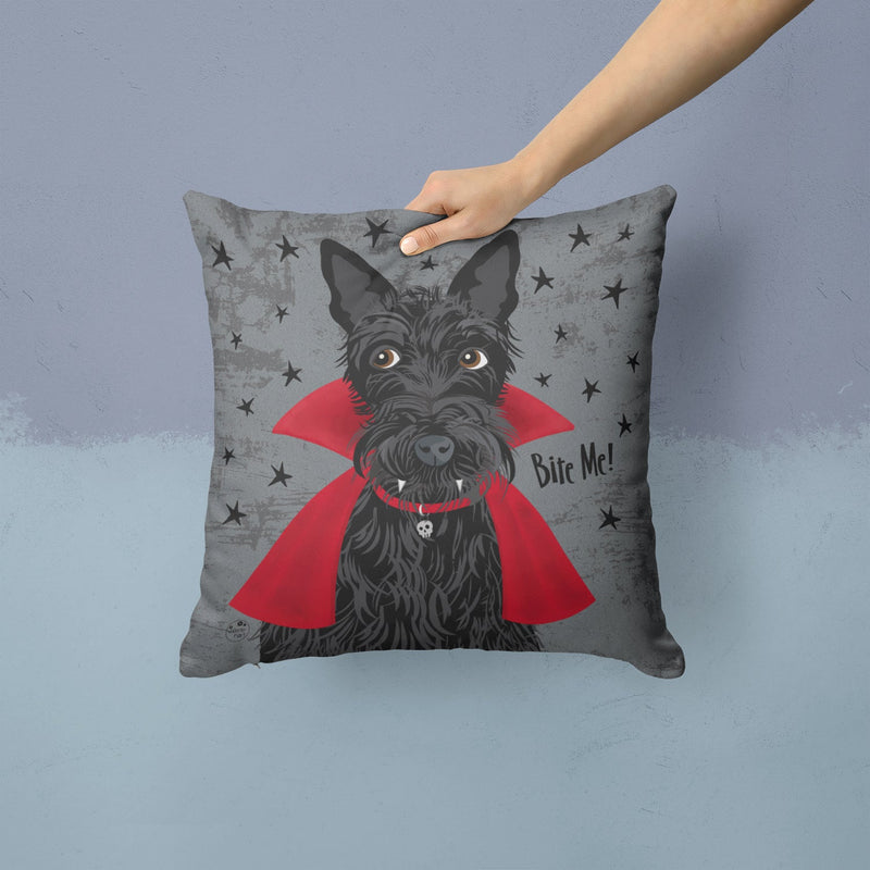 Halloween Vampire Scottie Fabric Decorative Pillow VHA3037PW1414