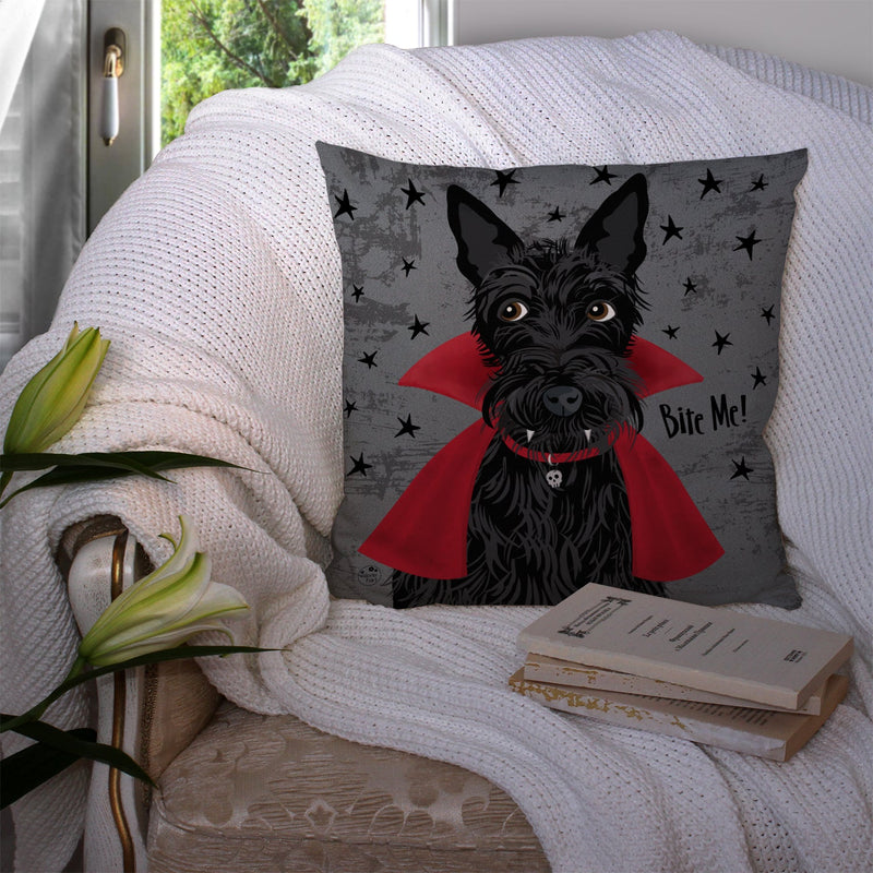 Halloween Vampire Scottie Fabric Decorative Pillow VHA3037PW1414