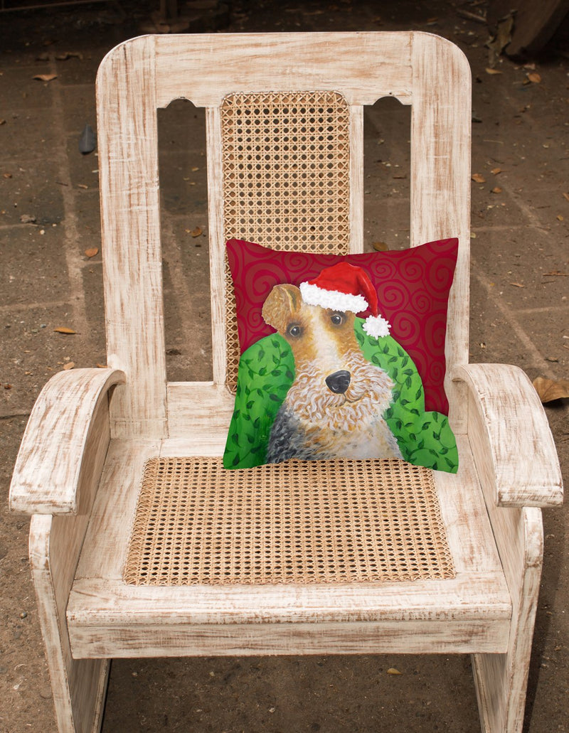 Wire Fox Terrier Christmas Fabric Decorative Pillow VHA3040PW1818