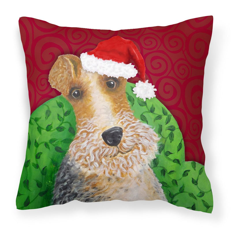 Wire Fox Terrier Christmas Fabric Decorative Pillow VHA3040PW1818