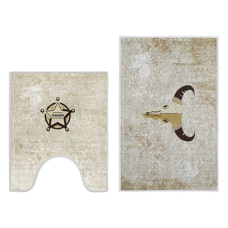 Texas Design 2 Piece Bathroom Rugs Set | Multicolor