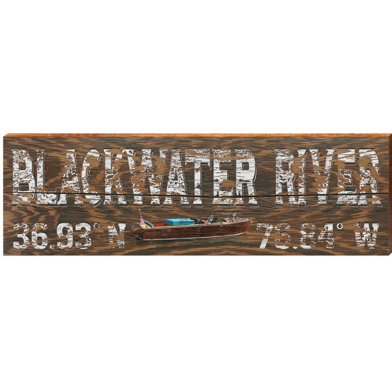 Blackwater River Vintage Boat Wood Latitude Longitude