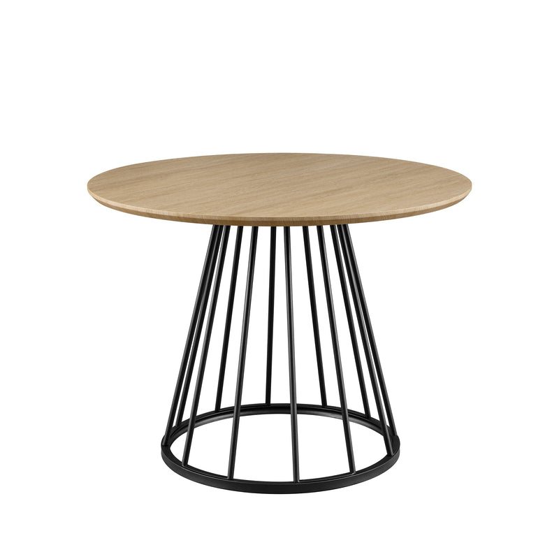 Vivian Modern Round Dining Table with Metal Base