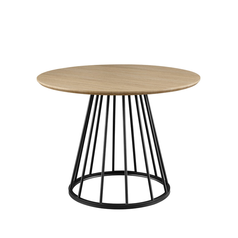 Vivian Modern Round Dining Table with Metal Base