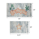 US States Los Angeles Design Non Skid Washable Kitchen Runner Rugs Set of 2| 44 x 24 and 31.5 x 20 Inches Floor Mats |Orange