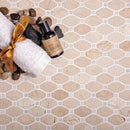 Buff Beige 12x12 Polished Octagon Crema Marfil Eastern White Mosaic Tile (5 pack, 5.08 sq ft/case) - Sample
