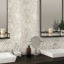 Buff Beige 12x12 Polished Octagon Crema Marfil Eastern White Mosaic Tile (5 pack, 5.08 sq ft/case) - Sample