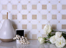 White Beige 12x12 Polished Multi-shaped Thassos Crema Marfil Marble Mosaic Tile (5 pack, 5.17 sq ft/case)