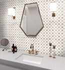 White Beige 12x12 Polished Multi-shaped Thassos Crema Marfil Mosaic Tile (5 pack, 5.17 sq ft/case) - Sample