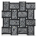 Charcoal Gray Black 12x12 Honed Basketweave Terrazzo Marble Mosaic Tile (5 pack, 5.08 sq ft/case) - Sample