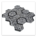 Charcoal Gray Black 11x12 Honed Hexagon Terrazzo Limestone Marble Mosaic Tile (5 pack, 4.38 sq ft/case)