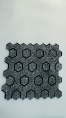 Charcoal Gray Black 11x12 Honed Hexagon Terrazzo Marble Mosaic Tile (5 pack, 4.38 sq ft/case) - Sample