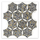 Gray White 12x13 Honed Star Round Terrazzo Dolomite Marble Mosaic Tile (5 pack, 5.46 sq ft/case)