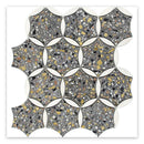 Gray White 12x13 Honed Star Round Terrazzo Marble Mosaic Tile (5 pack, 5.46 sq ft/case) - Sample