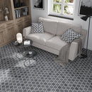 Charcoal Gray Black 12x13 Honed Star Round Terrazzo Dolomite Marble Mosaic Tile (5 pack, 5.46 sq ft/case)