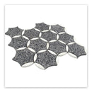 Charcoal Gray Black 12x13 Honed Star Round Terrazzo Marble Mosaic Tile (5 pack, 5.46 sq ft/case) - Sample
