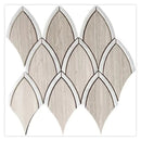 Wooden Grey, Bianco Carrara 9x10 Polished Fan Fish Scale Marble Mosaic Tile (5 pack, 3 sq ft/case)