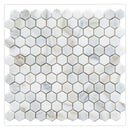 White Gray 11x12 Honed Hexagon Calacatta Gold Marble Mosaic Tile (5 pack, 4.55 sq ft/case)
