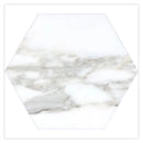 White Gray 10x10 Honed Hexagon Calacatta Gold Marble Tile (5 pack, 2.95 sq ft/case)