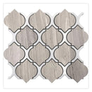 Thassos White, Wooden Grey 10x11 Polished Arabesque Marble Mosaic Tile (5 pack, 4 sq ft/case)
