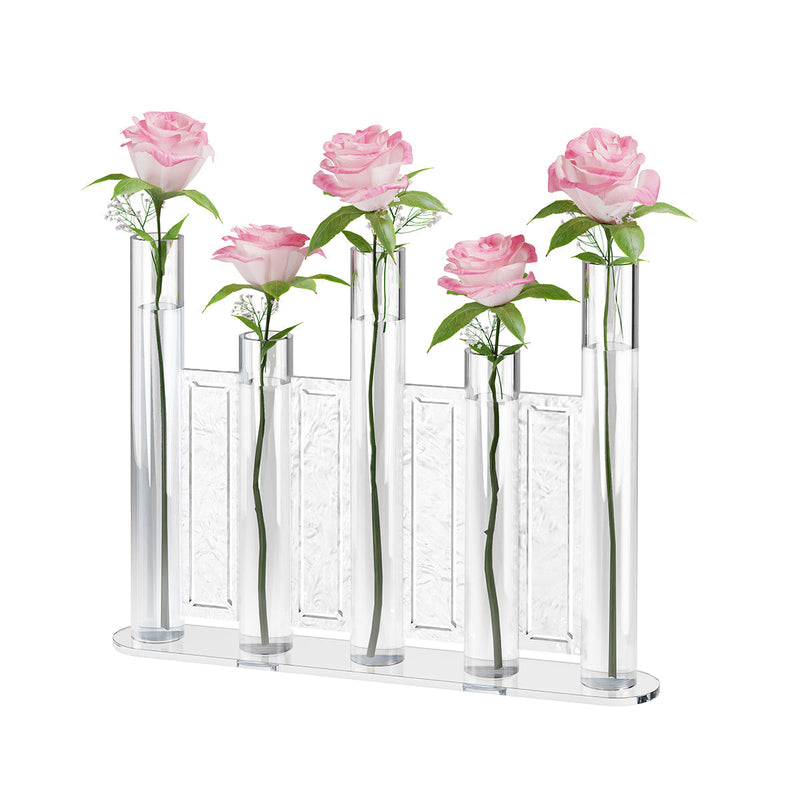 Laser Cut Tube Vase - White Pearl