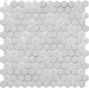 Cotton White 12x12 Matte Glossy Hexagon Recycled Glass Mosaic Tile (5 pack, 4.92 sq ft/case)