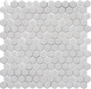 Cotton White 12x12 Matte Glossy Hexagon Recycled Glass Mosaic Tile (5 pack, 4.92 sq ft/case)