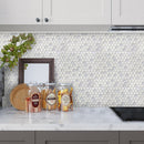 Cotton White 12x12 Matte Glossy Hexagon Recycled Glass Mosaic Tile (5 pack, 4.92 sq ft/case) - Sample