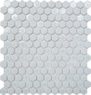 Cotton White 12x12 Matte Glossy Hexagon Recycled Glass Mosaic Tile (5 pack, 4.92 sq ft/case) - Sample